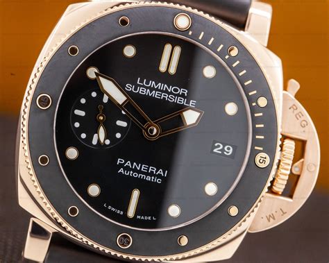 panerai submersible ceramica|Panerai submersible 42mm rose gold.